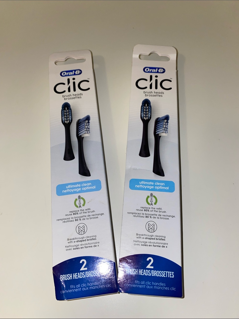 Oral-B Clic Toothbrush Ultimate Clean Replacement Soft Brush Heads Black - Picture 1 of 2